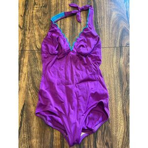 Vtg 70s 80s DeWeese Retro Scallop Bust One Piece Swimsuit Women’s Size 10